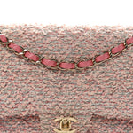Tweed Medium Double Flap Pink