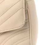 Calfskin Matelasse Small GG Marmont Shoulder Bag White