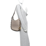 Small Grain Smooth Calfskin Medium Darryl Hobo Motty Grey