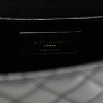 Grain De Poudre Textured Mixed Matelasse Triquilt Medium Monogram Satchel Black