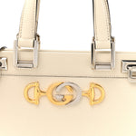 Grainy Calfskin Small Zumi Top Handle Bag Mystic White