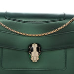 Iridescent Calfskin Serpenti Forever Shoulder Bag Emerald Green
