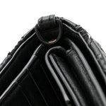 Faux Calfskin Fabric Sneakerhead Crossbody Wallet Black