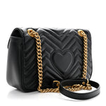 Calfskin Matelasse Small GG Marmont Shoulder Bag Black