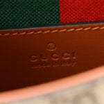 X DANS LE VERT Textured Dollar Calfskin GG Supreme Monogram Web Mini Horsebit 1955 Shoulder Bag Dusty Azure Beige Ebony