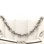 Nappa Vertical Matelasse Small Maxi Horsebit Chain Shoulder Bag Great White