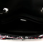 Sequin Logo Single Flap Pink Silver Black