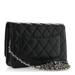 Lambskin Quilted Wallet On Chain WOC Black