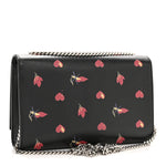 Calfskin Medium Heart Bolts Monogram Kate Satchel Black