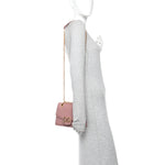 DOLCE GABBANA Smooth Calfskin Small DG Amore Envelope Bag Pink