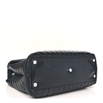 Calfskin Y Quilted Monogram Large Loulou Chain Satchel Black