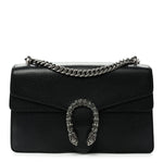 Pebbled Calfskin Small Dionysus Shoulder Bag Black
