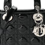 Patent Cannage Mini Lady Dior Black