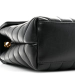 Calfskin Y Quilted Monogram Small Loulou Chain Satchel Black