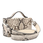 Snakeskin Baguette Soft Trunk White Camelia