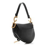 Grained Calfskin Saddle Bag Black