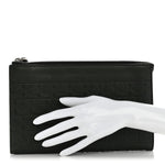 Calfskin Gancini Embossed Wristlet Clutch Dark Green