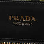 Jacquard Saffiano Triangolo Symbole Embroidered Shopping Tote Black Edera