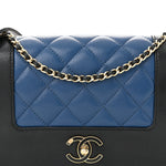 Sheepskin Quilted Small Mademoiselle Flap Black Blue
