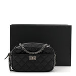Aged Calfskin Quilted Mini Reissue Camera Case Black