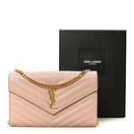 Grain De Poudre Matelasse Chevron Monogram Chain Wallet Pale Pink