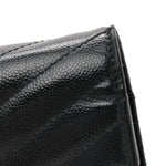 Grain De Poudre Matelasse Chevron Monogram Chain Wallet Black