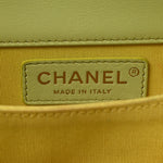 Calfskin Quilted North South Boy Flap Light Green