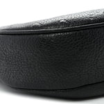 GG Grainy Calfskin Emblem Large Half Moon Shoulder Bag Black