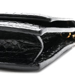 Calfskin Crocodile Embossed Kate Monogram Tassel Chain Wallet Black