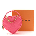 Calfskin Embroidered Monogram Pop My Heart Bag Pouch Dragon Fruit Pink