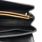 Satinated Calfskin Small 16 Top Handle Bag Black