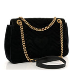 Velvet Matelasse Loved Embroidered Medium GG Marmont Shoulder Bag Black