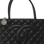 Caviar Quilted Medallion Tote Black
