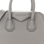 Sugar Goatskin Mini Antigona Pearl Grey
