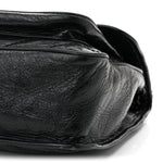 Crinkled Calfskin Matelasse Monogram Medium Niki Chain Satchel Black