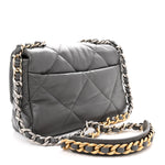 Lambskin Quilted Medium Chanel 19 Flap Dark Grey