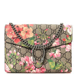 GG Supreme Monogram Blooms Mini Dionysus Chain Wallet Beige Multicolor Dry Rose
