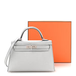 Metallic Chevre Chamkilight Mini Kelly Sellier 20 Argent