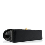 Lambskin Quilted Medium Double Flap Black