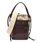 Patent Calfskin Mini Roy Bucket Bag Burnt Brown