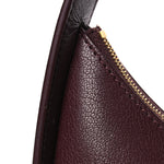 Grained Calfskin Half Moon Shoulder Bag Raisin
