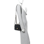 Lambskin Quilted Small CC Links Flap Black