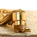 Metallic Canvas Woven Small Classic Monogram Kate Tassel Chain Wallet Gold