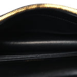 Grain De Poudre Matelasse Chevron Monogram Envelope Chain Wallet Black