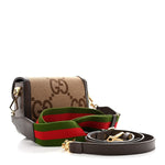 Monogram Jumbo GG Textured Dollar Calfskin Web Mini Horsebit 1955 Shoulder Bag Camel Ebony New Acero