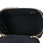 Lambskin Crochet Quilted Mini Vanity Case With Chain Black