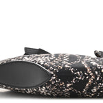 Silk Dandelion Print De Manta Clutch Black
