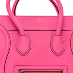 Drummed Calfskin Mini Luggage Fluo Pink