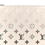 Lambskin Embossed Monogram Coussin PM Cream Grey