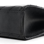 Grain De Poudre Matelasse Chevron Large Monogram Satchel Black